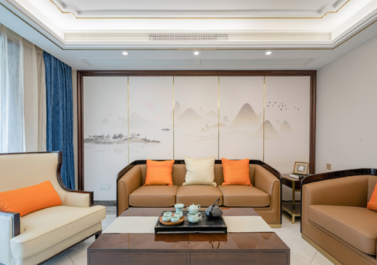  杭州上城区 金色黎明二期 二手房装修 新中式风格  137方