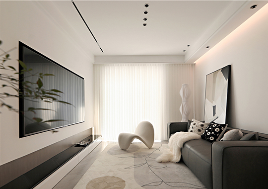杭州锦润公寓93㎡三居室现代装修效果图