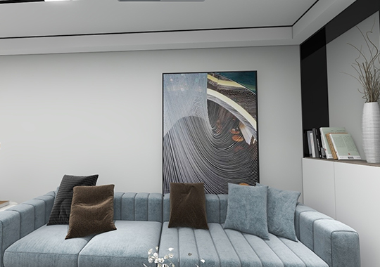 滨湖天地130㎡三居室轻奢风格新房装修3D案例