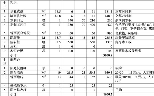 装修报价单