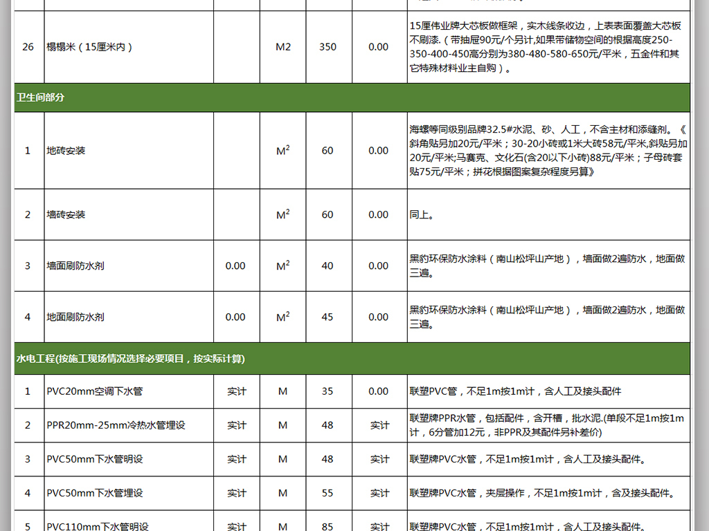 装修报价单