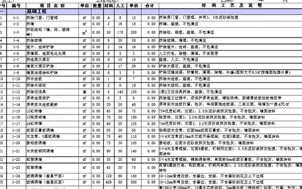 装修报价单