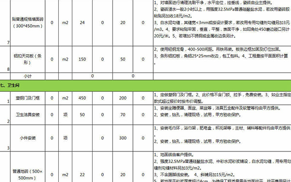 水电装修报价单