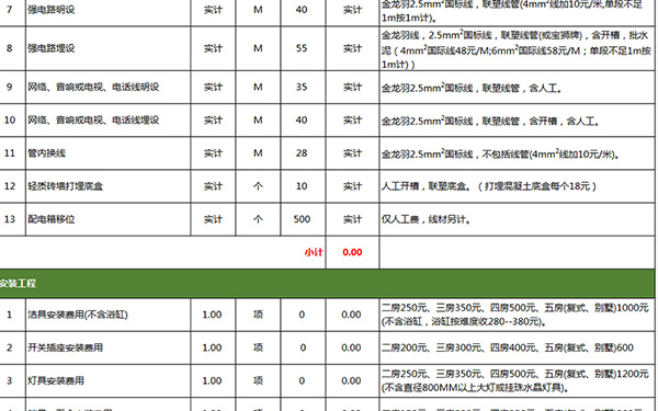 装修报价单