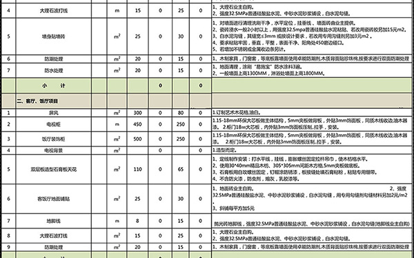 装修报价单