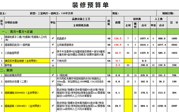 装修报价单