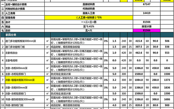 装修报价单明细