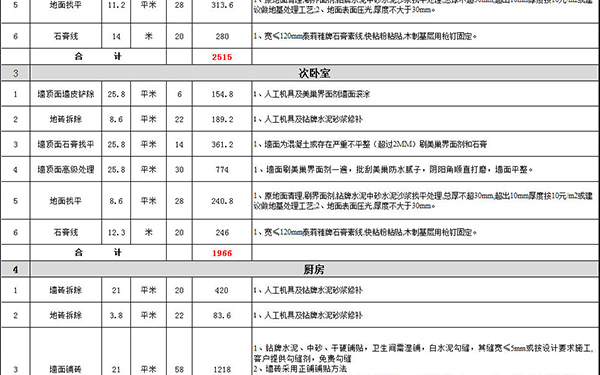 装修报价单明细