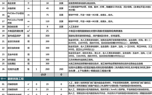 装修报价单