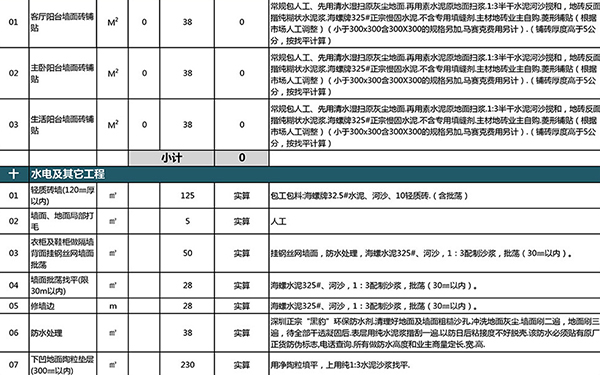 装修报价单