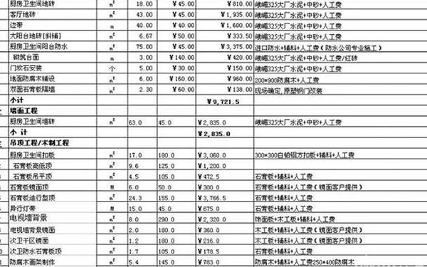 装修报价单