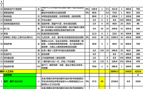 装修报价单