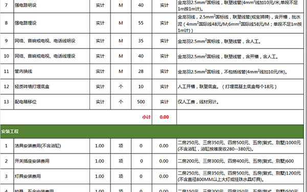 装修报价单