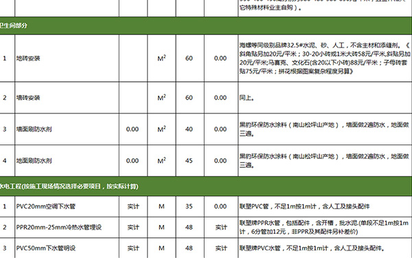 装修报价单